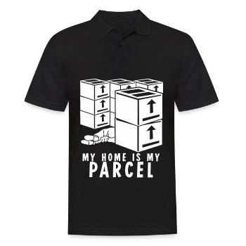 Paketzusteller Paket Paketbote - Männer Poloshirt - Schwarz - Vorne - Kai (181cm)