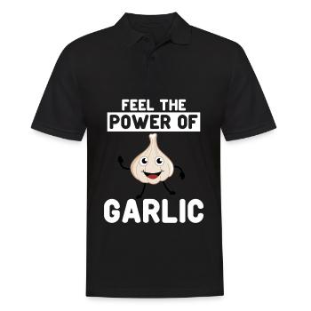 Feel the Power of Garlic - Männer Poloshirt - Schwarz - Vorne - Kai (181cm)