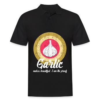 Knoblauch Knobi Knoblauchzehe - Männer Poloshirt - Schwarz - Vorne - Kai (181cm)