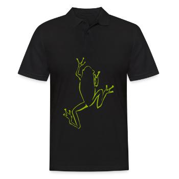 Frosch Frösche - Männer Poloshirt - Schwarz - Vorne - Kai (181cm)