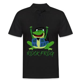 Frosch Rockmusik Frösche - Männer Poloshirt - Schwarz - Vorne - Kai (181cm)