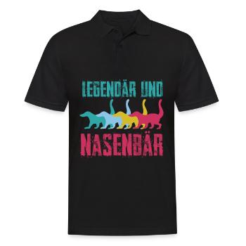Nasenbären Retro Nasenbär - Männer Poloshirt - Schwarz - Vorne - Kai (181cm)