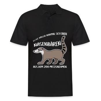 Nasenbär Coati Nasenbären - Männer Poloshirt - Schwarz - Vorne - Kai (181cm)