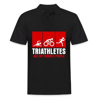Triathlon Slogan Triathlètes Triathlète - Polo Homme - noir - Devant - Kai (181cm)