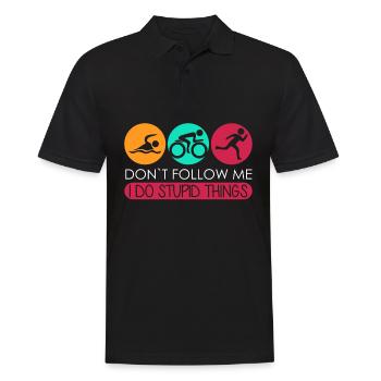 Triathlon Triathlètes Drôles Triathlète - Polo Homme - noir - Devant - Kai (181cm)