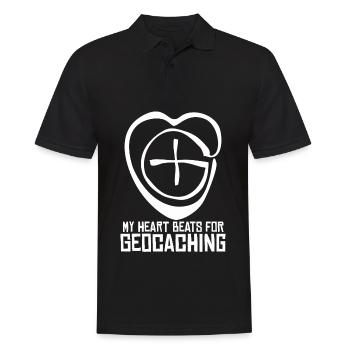 Cœur de Geocacher Chasse au trésor Géocache - Polo Homme - noir - Devant - Kai (181cm)