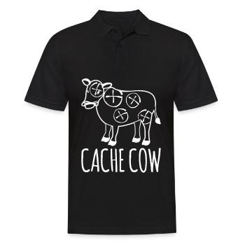 Geocacher Cache Cow Schatzsuche Geocache - Männer Poloshirt - Schwarz - Vorne - Kai (181cm)