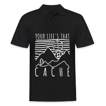 Geocacher Schatzsuche Geocache - Männer Poloshirt - Schwarz - Vorne - Kai (181cm)