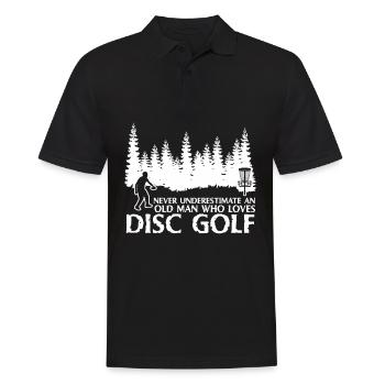 Disc golf player Disc golf Frisbee - Men's Polo Shirt - black - Front - Kai (181cm)
