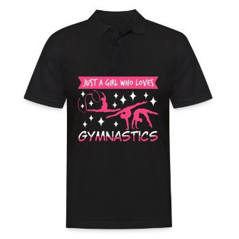 Rhythmische Sportgymnastik RSG Turnen - Männer Poloshirt - Schwarz - Vorne - Kai (181cm)