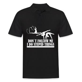 Handstand Gymnastik RSG Turnen - Männer Poloshirt - Schwarz - Vorne - Kai (181cm)