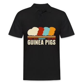 Meerschweinchen Retro Cochons d’Inde - Polo Homme - noir - Devant - Kai (181cm)