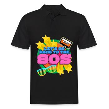 80s 1980 Disco Party 80s - Men's Polo Shirt - black - Front - Kai (181cm)