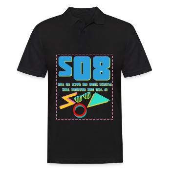 1980 Disco Witz 80s Party 80er - Männer Poloshirt - Schwarz - Vorne - Kai (181cm)