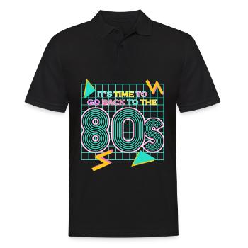 Fête des années 80 Discothèque des années 1980 - Polo Homme - noir - Devant - Kai (181cm)