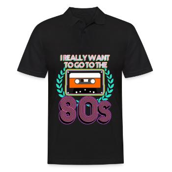 80s Party Nostalgia 80s 1980 Disco - Men's Polo Shirt - black - Front - Kai (181cm)