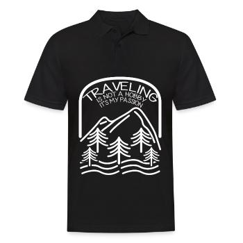 Randonnée Vacances Voyage Voyage Tour du Monde - Polo Homme - noir - Devant - Kai (181cm)