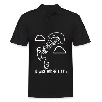 Kitesurferin verhedderte Leinen - Männer Poloshirt - Schwarz - Vorne - Kai (181cm)