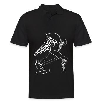 Kitesurfer Qualle Kitesurfen Kiteboarder - Männer Poloshirt - Schwarz - Vorne - Kai (181cm)