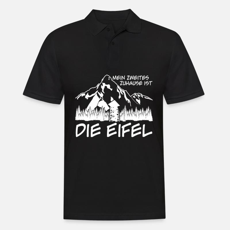 Eifel Mittelgebirge Wandern Eifler - Männer Poloshirt - Schwarz