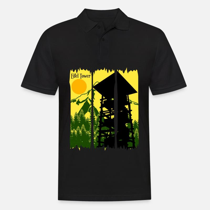Eifel Randonnée Mittelgebirge Eifler - Polo Homme - noir
