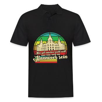 Hannover Retro - Männer Poloshirt - Schwarz - Vorne - Kai (181cm)