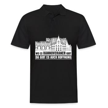 Hannover Stadt - Männer Poloshirt - Schwarz - Vorne - Kai (181cm)