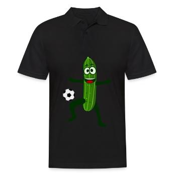 Gurke Fußball Fußballverein Gurken - Männer Poloshirt - Schwarz - Vorne - Kai (181cm)