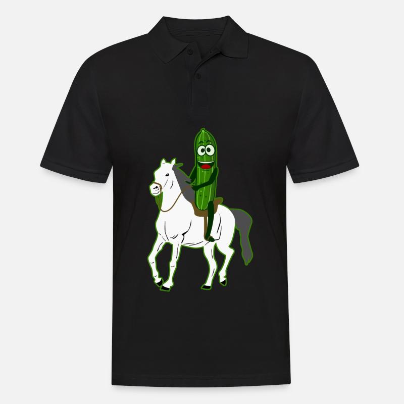 Concombre Équitation Cavalier Cavalier Concombres - Polo Homme - noir