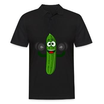 Cucumber Dumbbells Bodybuilding Gym Cucumbers - Men's Polo Shirt - black - Front - Kai (181cm)