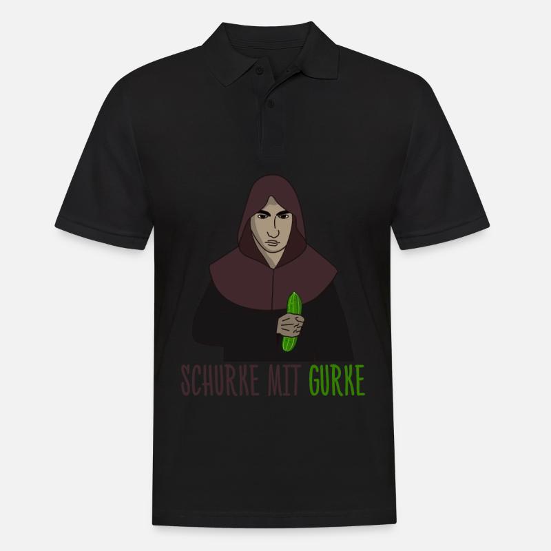 Schurke mit Gurke - Männer Poloshirt - Schwarz