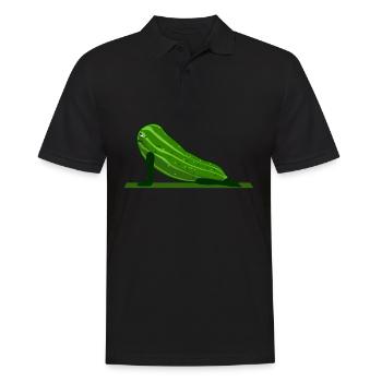 Yoga Gurke Meditation Yogamatte Gurken - Männer Poloshirt - Schwarz - Vorne - Kai (181cm)