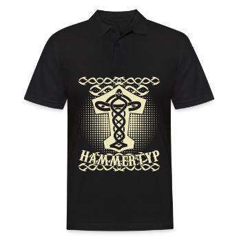 Steinmetz Wikinger Hammer Zimmermann - Männer Poloshirt - Schwarz - Vorne - Kai (181cm)