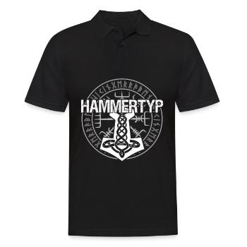 Wikinger Hammer Zimmermann Steinmetz - Männer Poloshirt - Schwarz - Vorne - Kai (181cm)