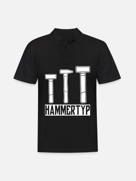 Hammer Dachdecker Hämmer Zimmermann - Männer Poloshirt - Schwarz