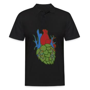 Hops Heart Beer Brewery Hobby Brewer - Men's Polo Shirt - black - Front - Kai (181cm)
