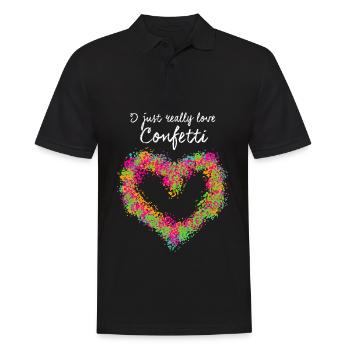 Confetti Heart Carnival Carnival - Men's Polo Shirt - black - Front - Kai (181cm)