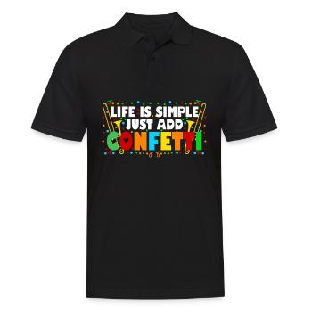 Konfetti Karneval lustig Fasching - Männer Poloshirt - Schwarz - Vorne - Kai (181cm)
