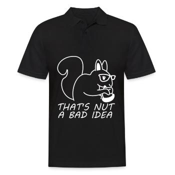 Eichhörnchen Nerrd mit Nuss - Männer Poloshirt - Schwarz - Vorne - Kai (181cm)