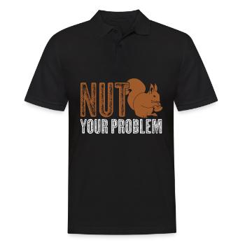 Eichhörnchen Spruch - Männer Poloshirt - Schwarz - Vorne - Kai (181cm)