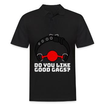 Do you like good gags? - Männer Poloshirt - Schwarz - Vorne - Kai (181cm)