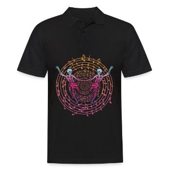 Skeleton Halloween Dancing Music Skeletons - Men's Polo Shirt - black - Front - Kai (181cm)