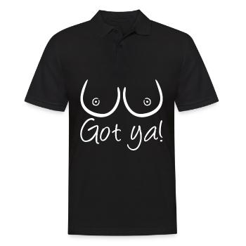 Tits Joke Chest Boobs - Men's Polo Shirt - black - Front - Kai (181cm)