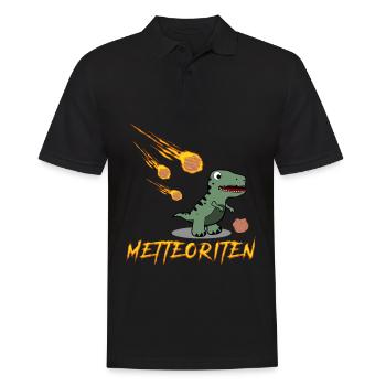 Hackfleisch Dinosaurier Mettbrötchen - Männer Poloshirt - Schwarz - Vorne - Kai (181cm)