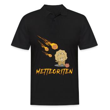 Mettbällchen Dinosaurier Hackfleisch - Männer Poloshirt - Schwarz - Vorne - Kai (181cm)