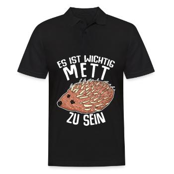 Mettigel Hackfleisch Mett Hack - Männer Poloshirt - Schwarz - Vorne - Kai (181cm)