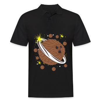 Coconut Space Planet Coconuts - Men's Polo Shirt - black - Front - Kai (181cm)