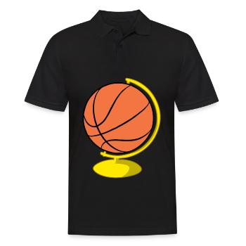 Basketballspieler Weltkugel - Männer Poloshirt - Schwarz - Vorne - Kai (181cm)