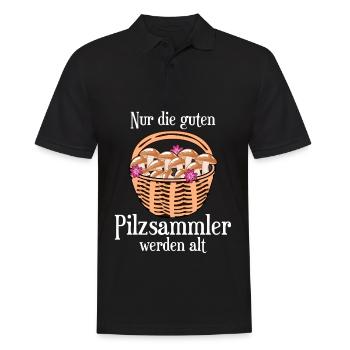 Pilzsammler Pilze im Korb Pilz - Männer Poloshirt - Schwarz - Vorne - Kai (181cm)