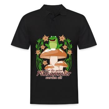 Pilzsammler Pilze Frosch Pilz - Männer Poloshirt - Schwarz - Vorne - Kai (181cm)